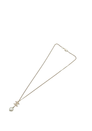 CHANEL Pre-Owned 2011 Gold Plated CC Rhinestone Faux Pearl Pendant Necklace costume necklace