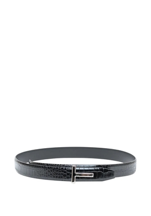 TOM FORD shiny-effect crocodile-effect belt - Black