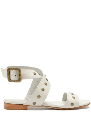Sarah Chofakian Roast studded buckled sandals - White