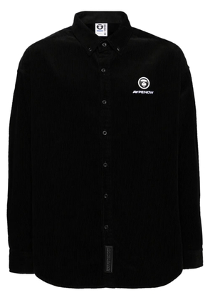 AAPE BY *A BATHING APE® logo-patch corduroy shirt - Black