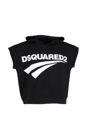 DSQUARED2 sleeveless logo hoodie - Black