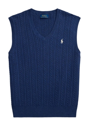 Polo Ralph Lauren cable-knit embroidered-logo vest - Blue
