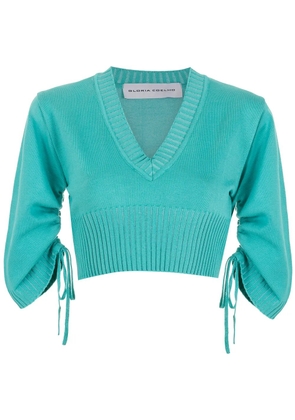 Gloria Coelho cropped tricot top - Blue