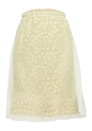 Louis Vuitton Pre-Owned organza floral embroidery mini skirt - Yellow