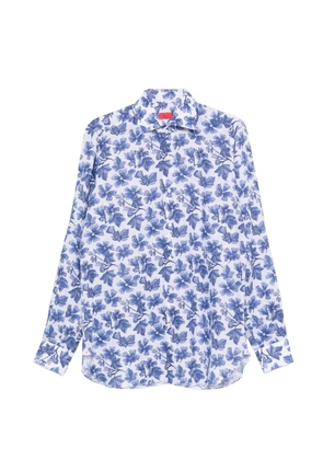 Isaia floral-pattern long-sleeve shirt - White