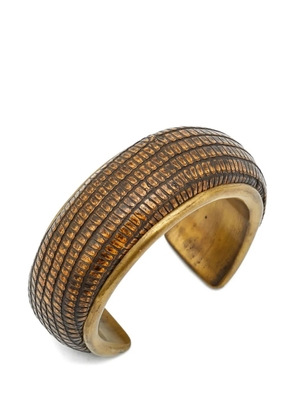 Carolina Herrera Vintage textured leather cuff bracelet - Gold