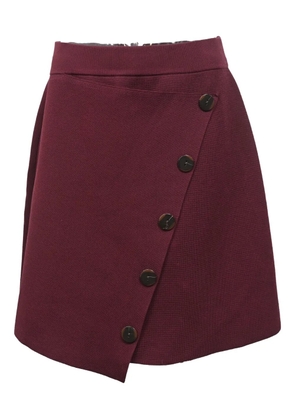SANDRO asymmetric decorative-button mini skirt - Red