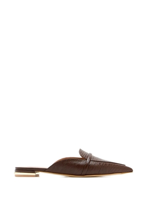 Malone Souliers Doramu pointed textured mules - Brown