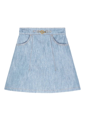 Patou pocketed denim mini A-line skirt - Blue