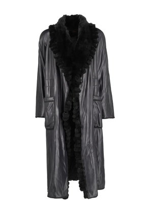 Fendi Pre-Owned Fur-insert long coat - Black