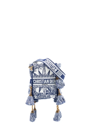 Christian Dior Pre-Owned 2022 Canvas Embroidered Reve d Infini D Bubble bucket bag - Blue