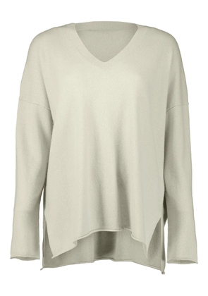 Allude v-neck side-split sweater - Neutrals