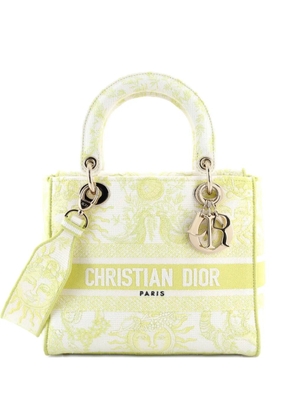 Christian Dior Pre-Owned Lady D-Lite Bag Embroidered Canvas Medium satchel - Yellow