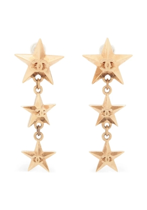 CHANEL Pre-Owned 2017 CC Mark drop star earrings - Gold
