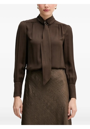 Pedro Del Hierro tie-neck blouse - Brown