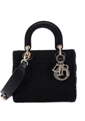 Christian Dior Pre-Owned My ABCDior Lady Dior Bag Cannage Quilt Satin with Crystal Charms crossbody bag - Black