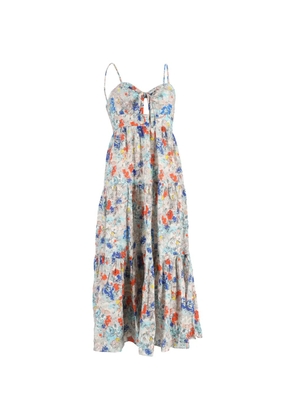 ZIMMERMANN floral-print tiered midi dress - Grey
