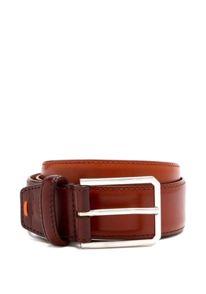 Santoni leather buckle belt - Brown