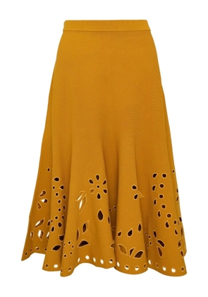 Ulla Johnson Fiorella cutout-detail midi skirt - Yellow