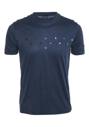 Emporio Armani Pre-Owned embroidered crew-neck T-shirt - Blue