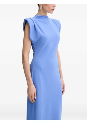 Karl Lagerfeld padded-shoulder midi dress - Blue