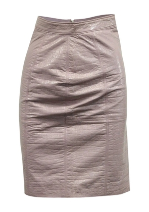 MSGM croc-effect pencil mini skirt - Pink