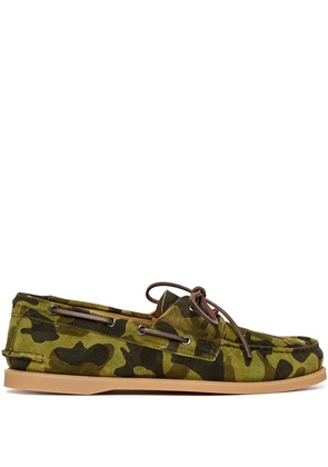 Scarosso camouflage suede boat shoes - Brown