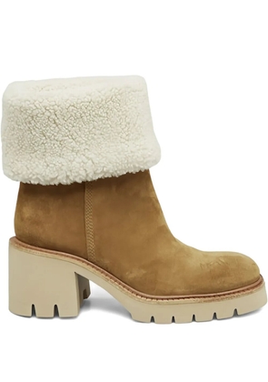 Pedro Garcia shearling-lined block-heel boots - Brown