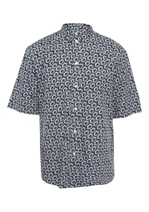 Giorgio Armani Pre-Owned hexagon-print shirt - Blue