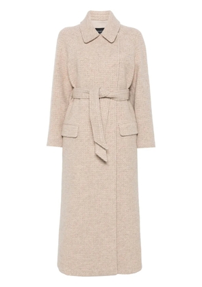 Emporio Armani mélange-effect double-breasted coat - Neutrals