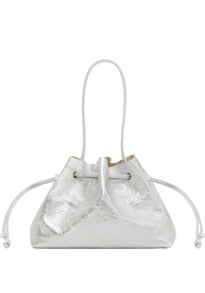 Mansur Gavriel Drawstring Pouchette crinkle tote bag - Silver