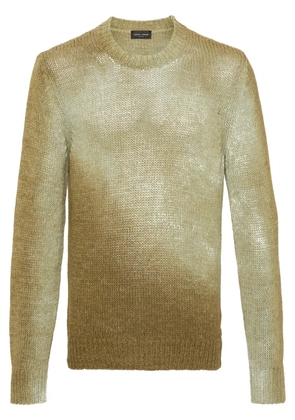 Roberto Collina chevron-knit crew-neck jumper - Green