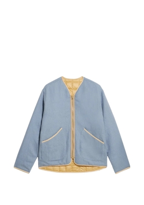 Fortela patch pocket zip wool jacket - Blue