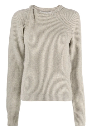 Stella McCartney twist-detail ribbed jumper - Grey