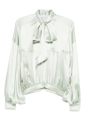 Viktor & Rolf bow-detail balloon-sleeve silk blouse - Green