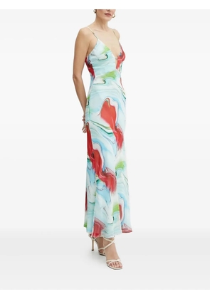 Bardot graphic-print slip maxi dress - Blue