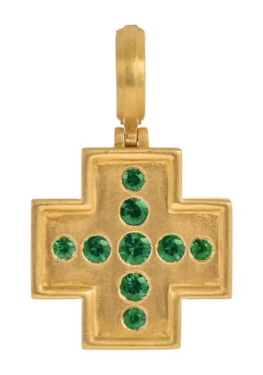 Leigh Maxwell 14kt yellow gold Cross Emerald pendant necklace