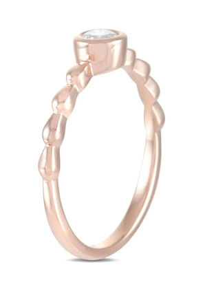 LB Exclusive 14kt rose gold beaded diamond ring - Pink