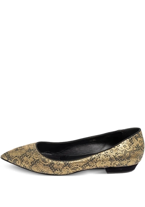 Giuseppe Zanotti Vintage pre-owned pointed toe lace ballet flats - Yellow