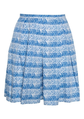 Weekend Max Mara arrow-print pleated mini skirt - Blue