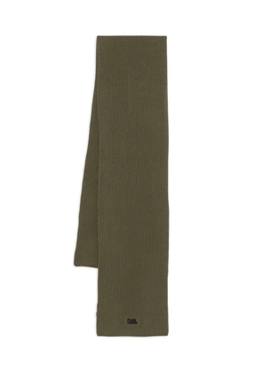 Karl Lagerfeld ribbed cotton scarf - Green