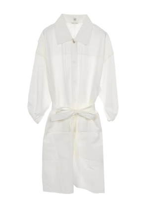 Hermès Pre-Owned tie-waist shirt dress - White