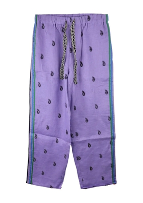 THE WORLD IS YOURS Easy paisley-embroidered trousers - Purple