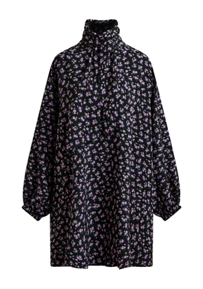 Essentiel Antwerp high-neck floral-print midi dress - Black