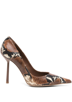 Le Silla 110mm snakeskin-print pumps - Brown