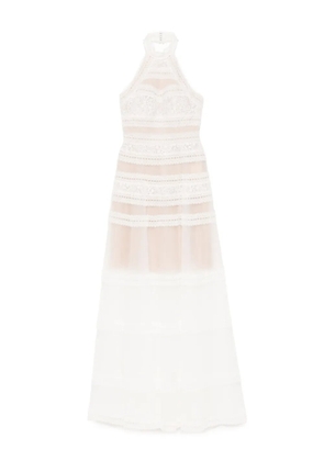 Saiid Kobeisy high-neck lace maxi dress - White