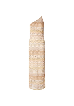 Missoni one-shoulder chevron maxi dress - Neutrals