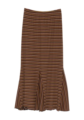 Anna Sui striped midi skirt - Brown