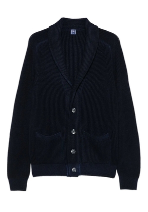 Fedeli ribbed shawl-collar cardigan - Blue