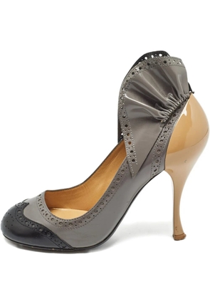 Miu Miu Pre-Owned 95mm leather heeled pumps - Grey